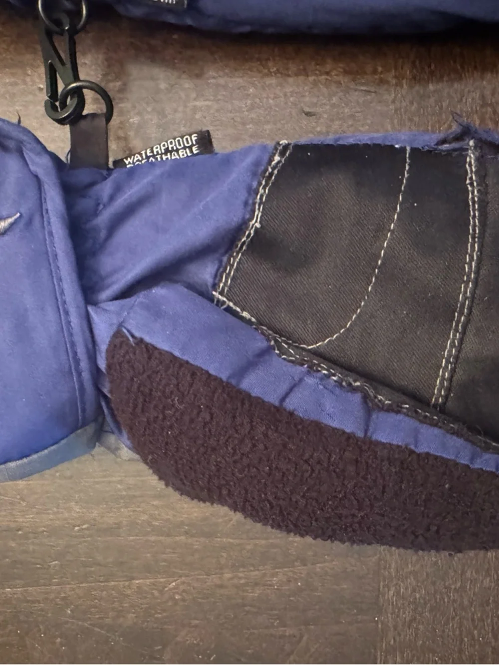 KOMBI Kids Blue and Gray Mittens